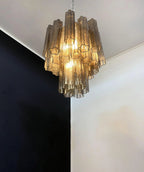 Fantastic Smoked Murano Glass Tube Chandelier product image