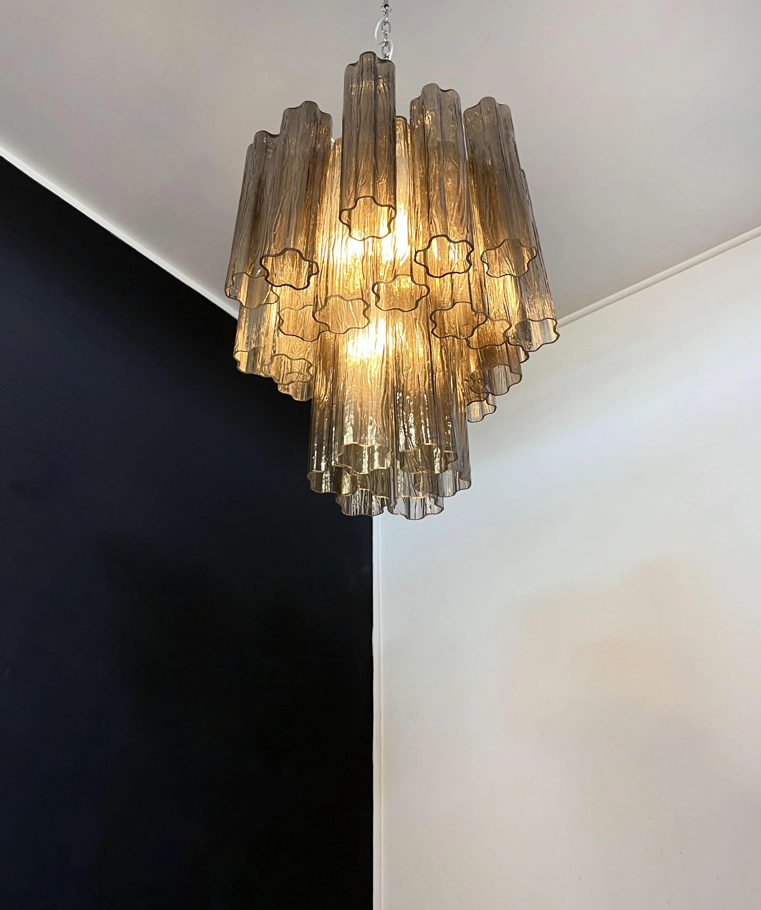 Fantastic Smoked Murano Glass Tube Chandelier product image