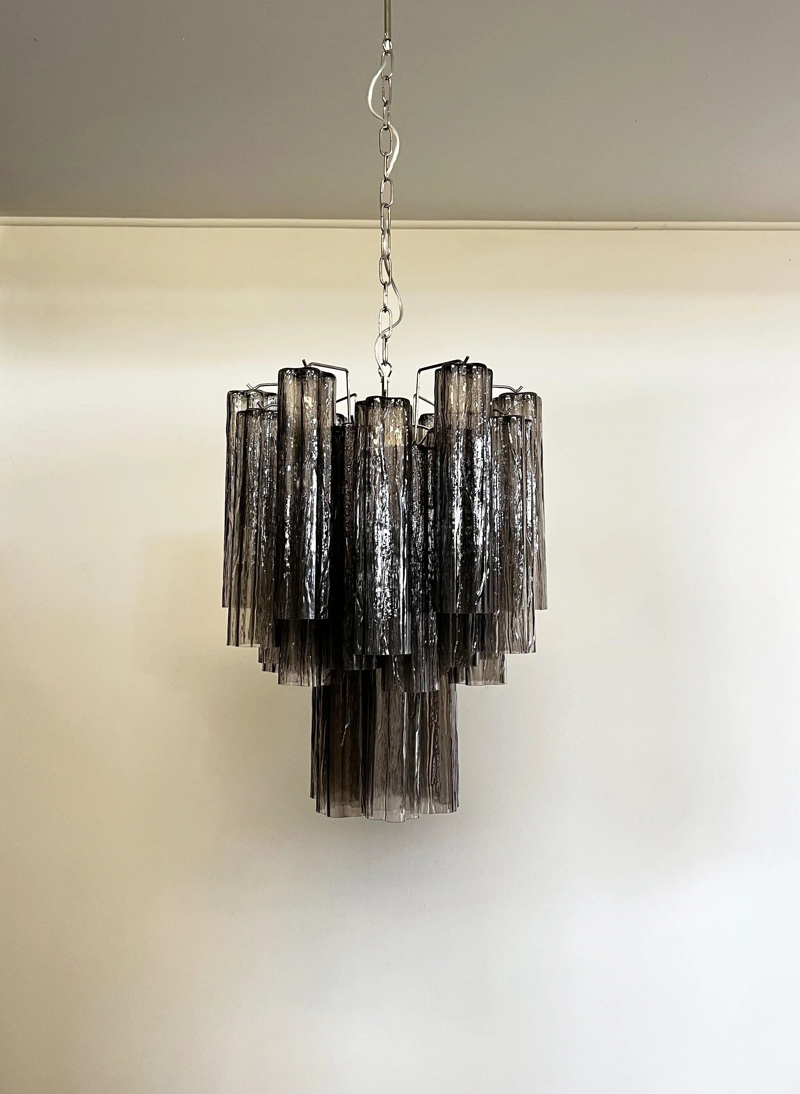 Fantastic Smoked Murano Glass Tube Chandelier product image