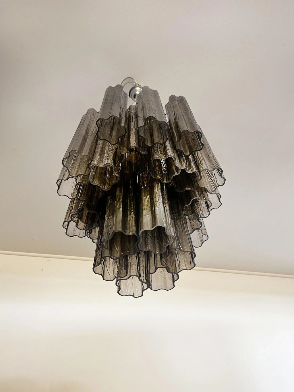 Fantastic Smoked Murano Glass Tube Chandelier product image
