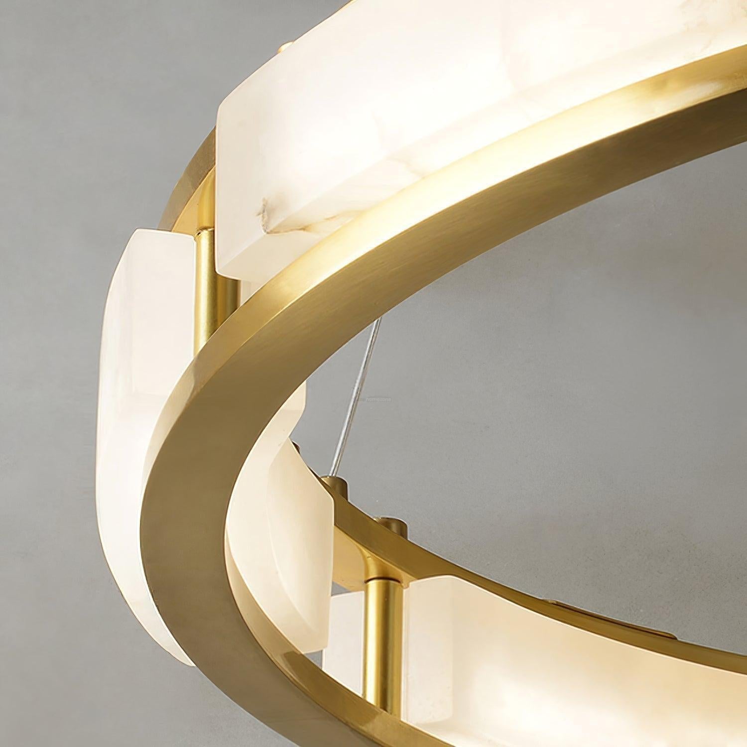 Qatar Alabaster Round Chandelier by Bling Lighting Studio