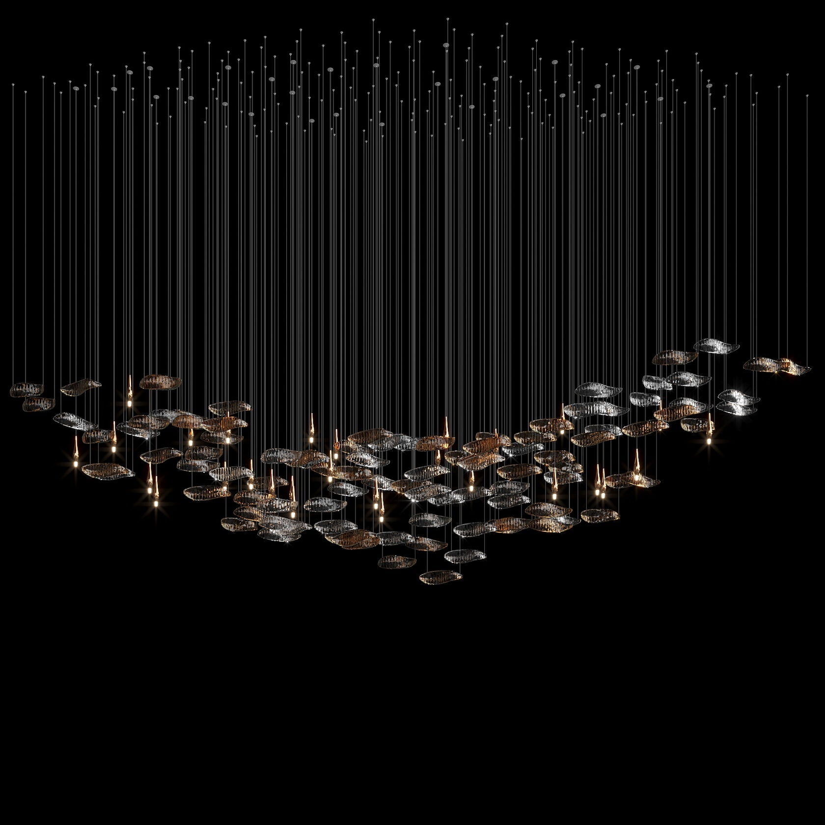 Amber Glass Drift Chandelier