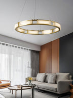 Qatar Alabaster Round Chandelier by Bling Lighting Studio