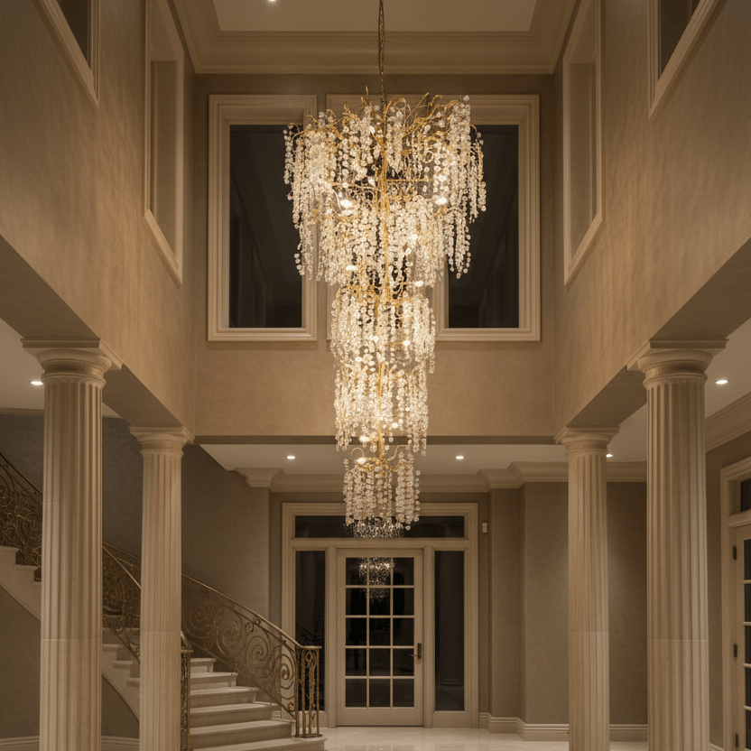 Ferja Quatre Branching Penny Foyer Chandelier by Bling Lighting Studio