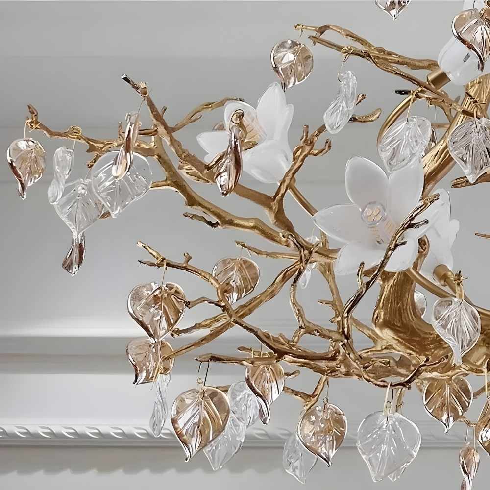 Flaviar Crystal Flower Branch Chandelier by Bling Lighting Studio