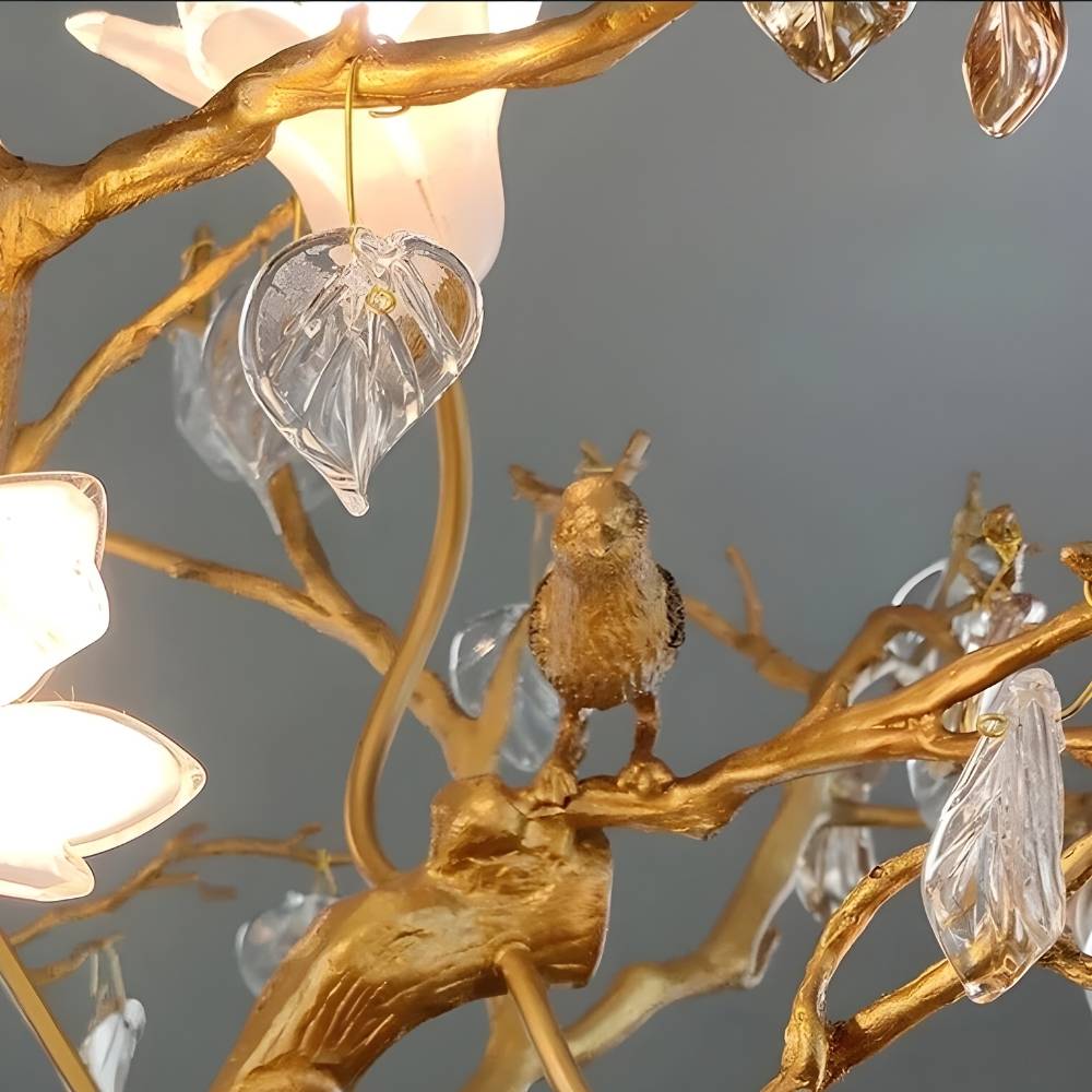 Flaviar Crystal Flower Branch Chandelier by Bling Lighting Studio