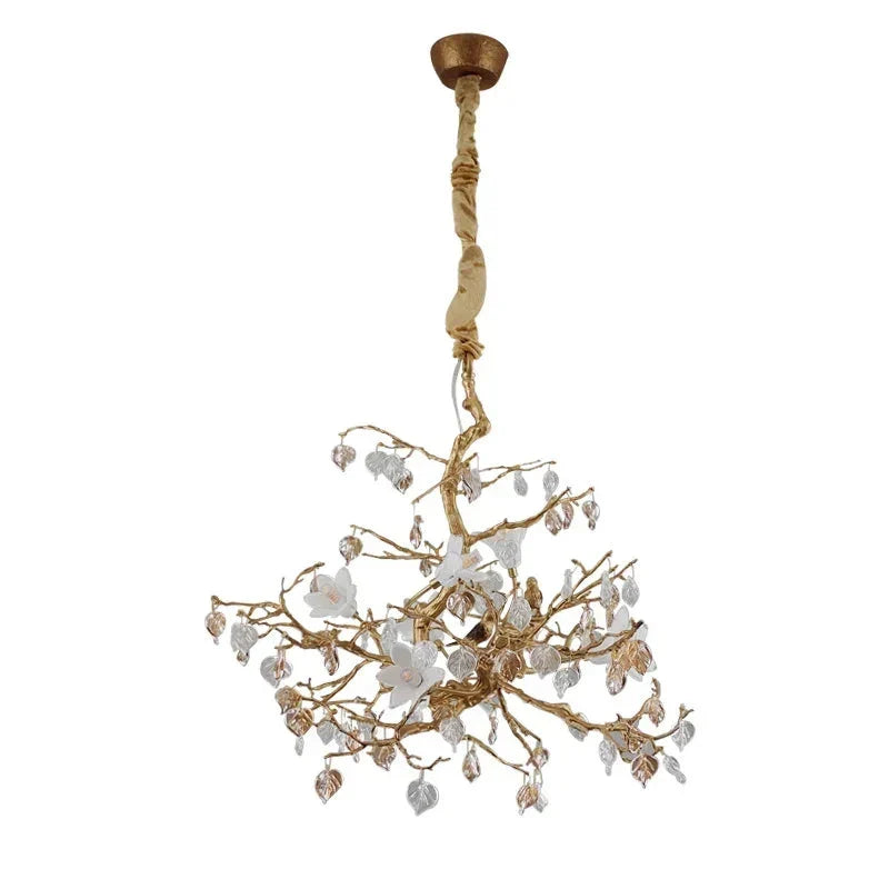 Flaviar Crystal Flower Branch Chandelier by Bling Lighting Studio