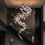 Fluid Layered Glass Ceiling Chandelier detail view
