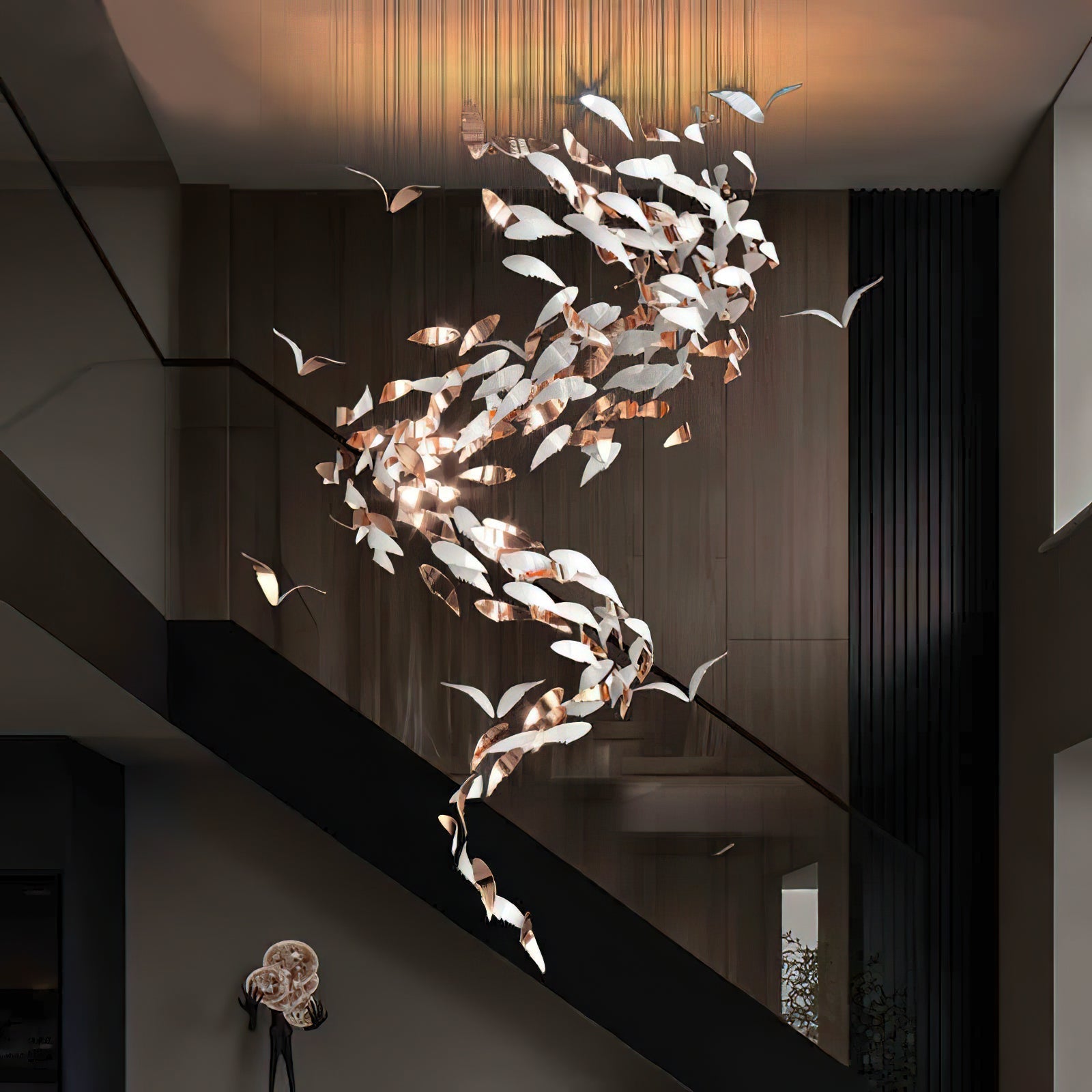 Fluid Layered Glass Ceiling Chandelier detail view