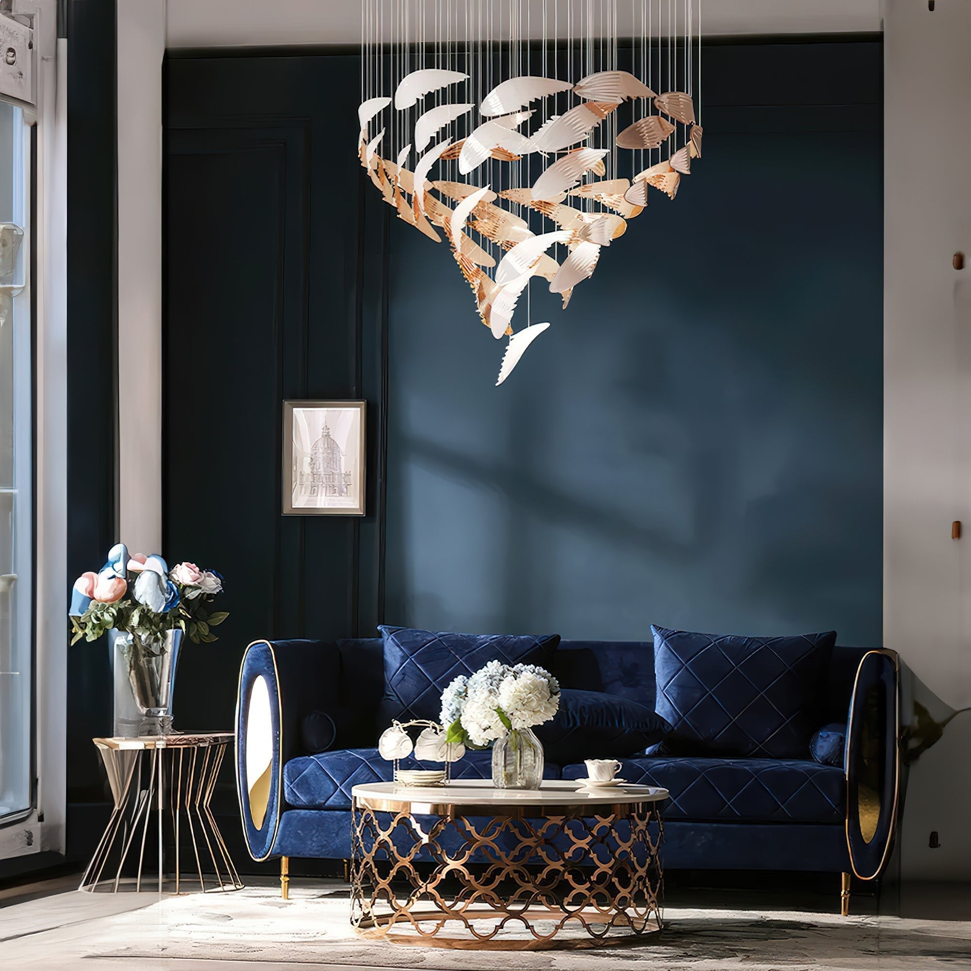 Fluid Layered Glass Ceiling Chandelier additional product view