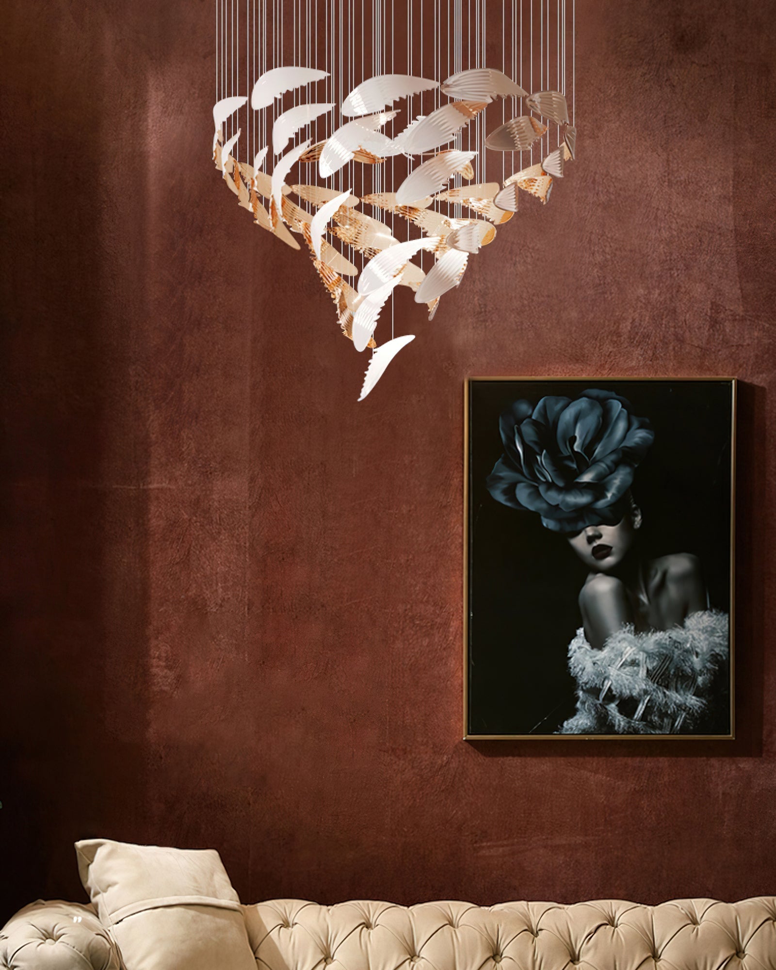 Fluid Layered Glass Ceiling Chandelier product image