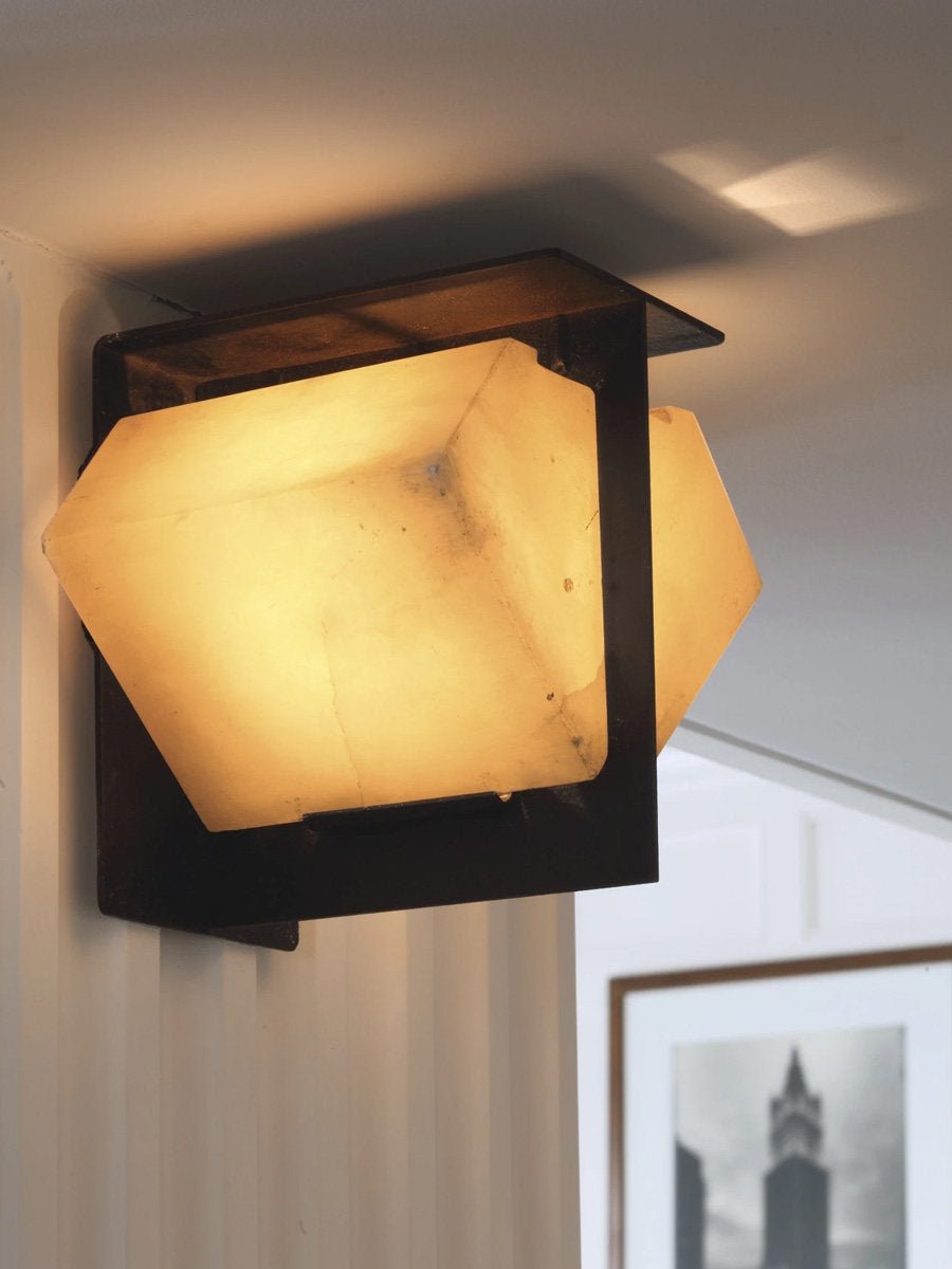 Folded Halo Alabaster Wall Sconce by Bling Lighting Studio