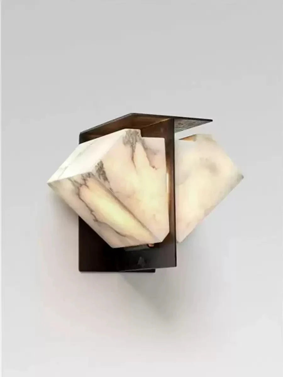 Folded Halo Alabaster Wall Sconce by Bling Lighting Studio