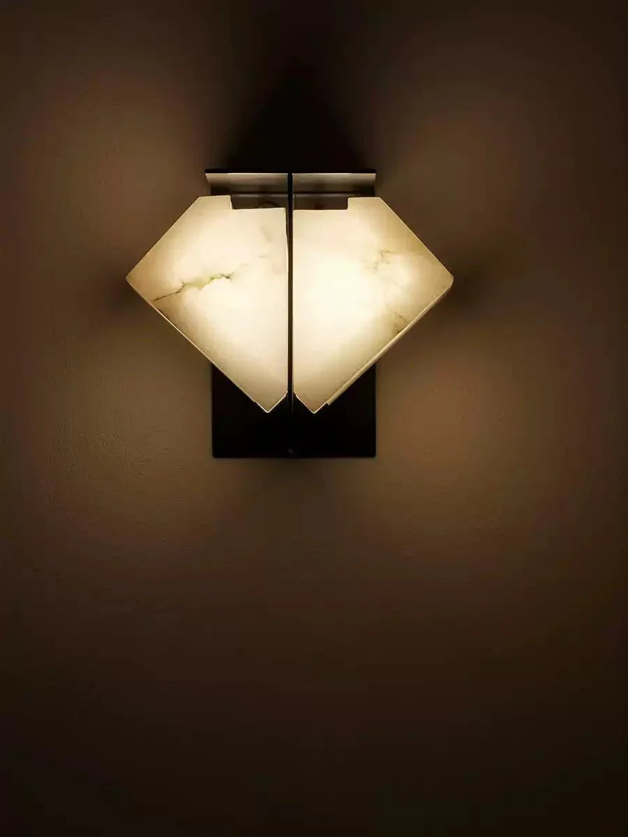Folded Halo Alabaster Wall Sconce by Bling Lighting Studio