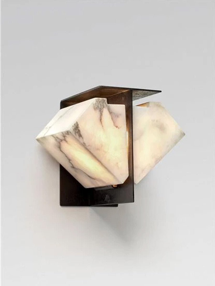 Folded Halo Alabaster Wall Sconce by Bling Lighting Studio