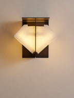 Folded Halo Alabaster Wall Sconce by Bling Lighting Studio