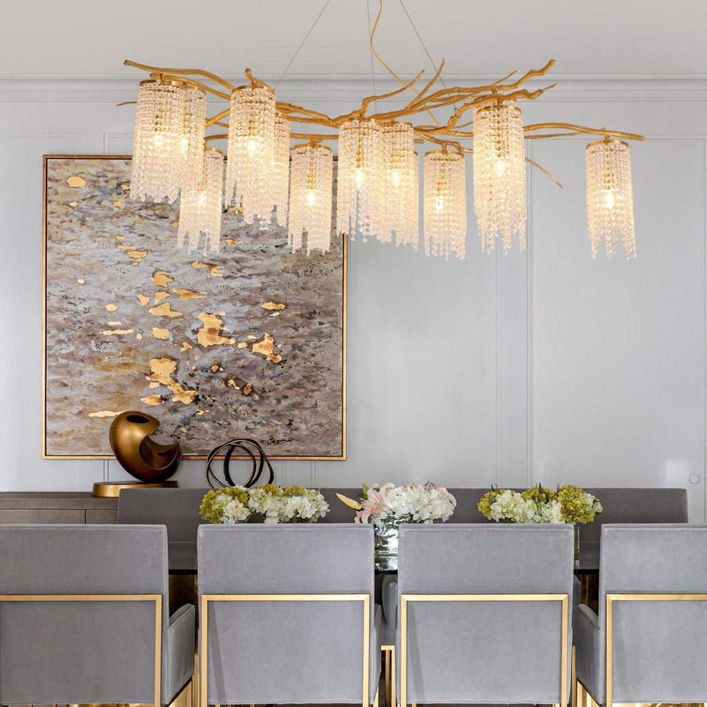 Forest Dawn Brass Branch Chandelier by Bling Lighting Studio