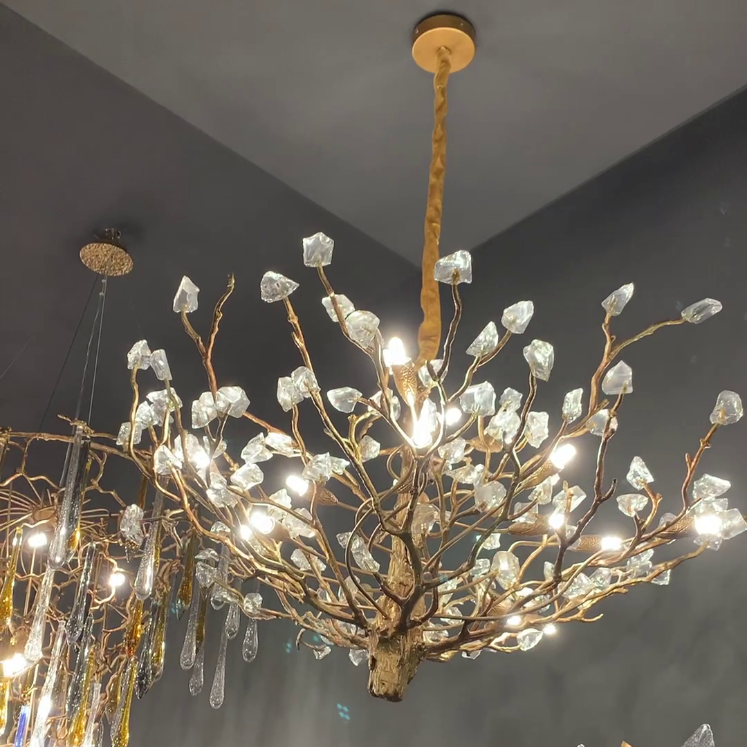 Gemstone Branch Chandelier with Artistic Design for Bedroom or Living Room by Bling Lighting Studio