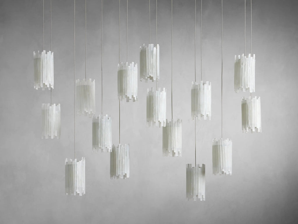 Gianna Rectangular Selenite Stone Chandelier 15 LIGHT 20 LIGHT by Bling Lighting Studio