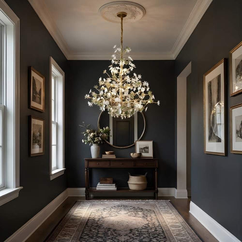 Gilded Branch Floral Brass Crystal Chandelier by Bling Lighting Studio