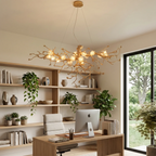 Golden Tree Branch Glass Flower Chandelier by Bling Lighting Studio