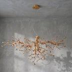 Golden Tree Branch Glass Flower Chandelier by Bling Lighting Studio