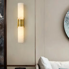 Solenne Alabaster & Brass Wall Sconce detail view