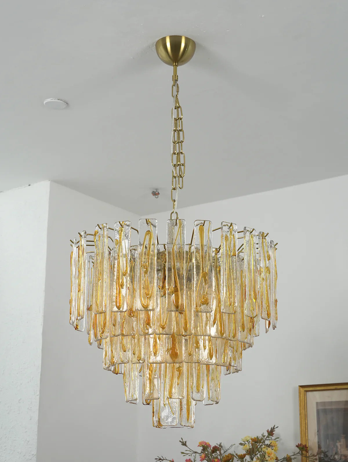 Honey Rectangular Glass Chandelier product image