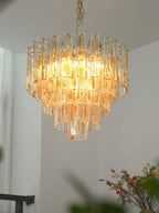 Honey Rectangular Glass Chandelier product image