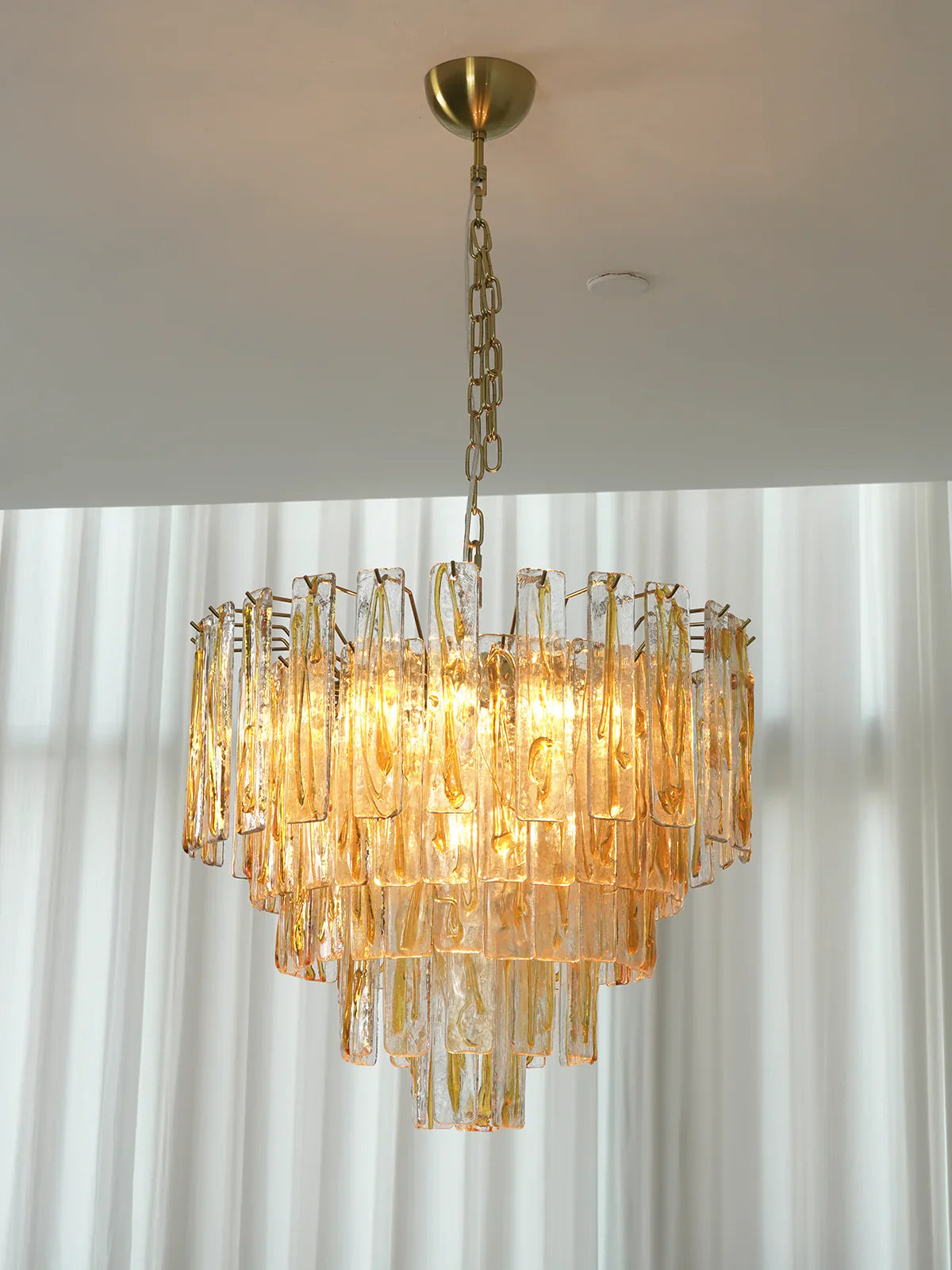 Honey Rectangular Glass Chandelier product image