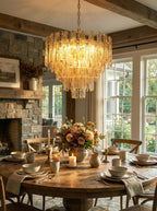 Honey Rectangular Glass Chandelier product image