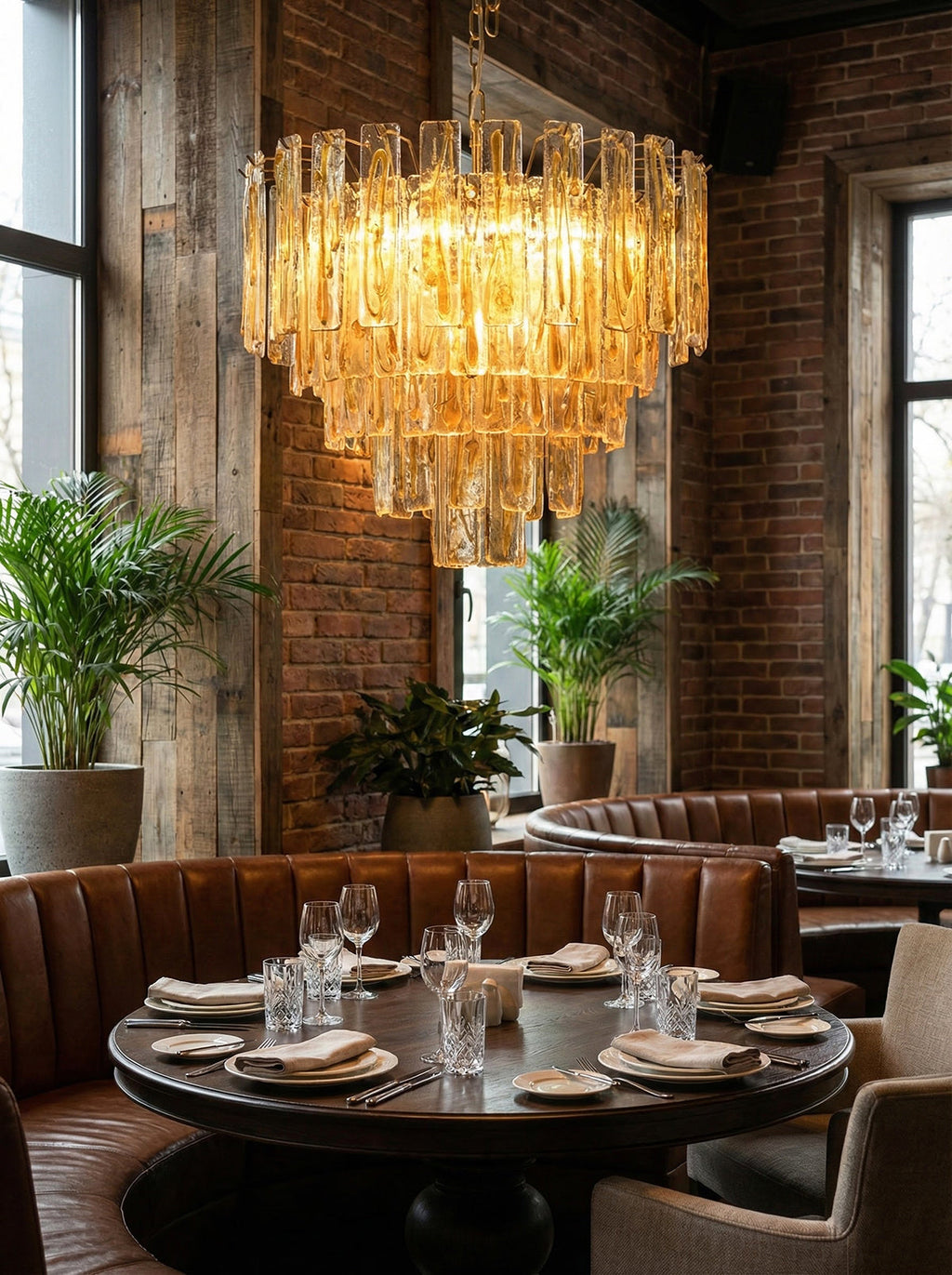 Honey Rectangular Glass Chandelier product image