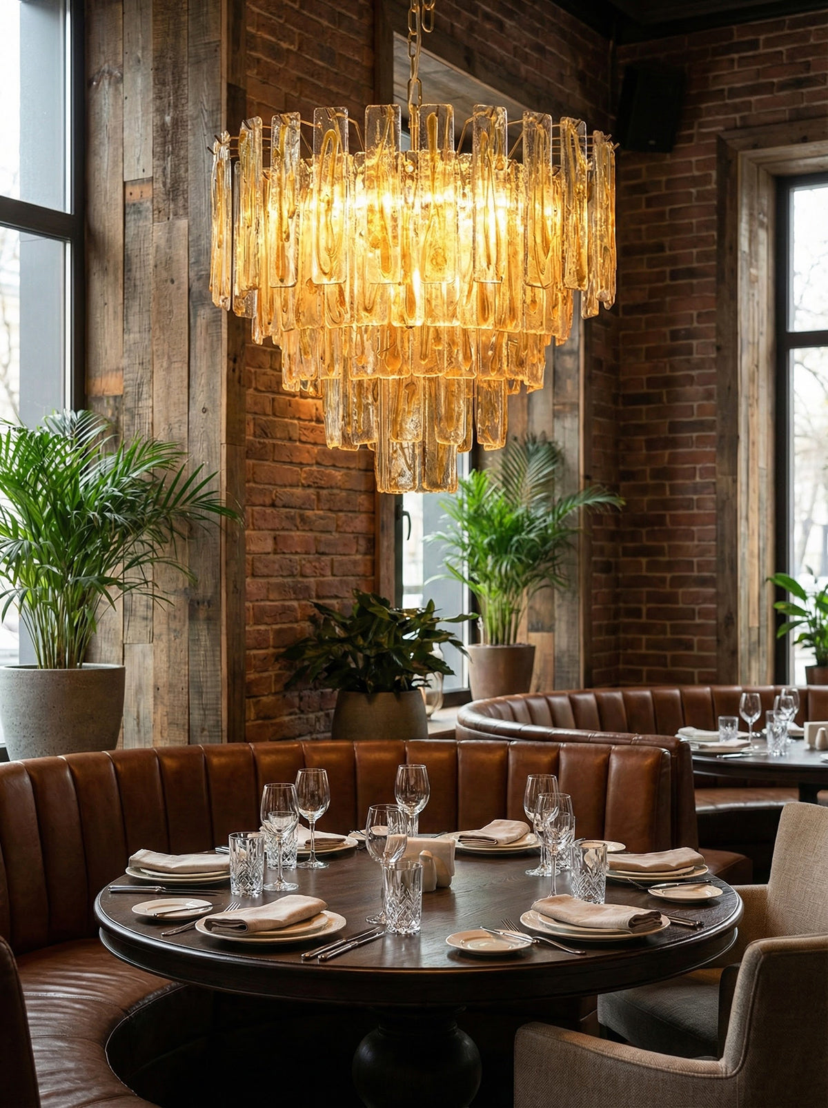 Honey Rectangular Glass Chandelier product image