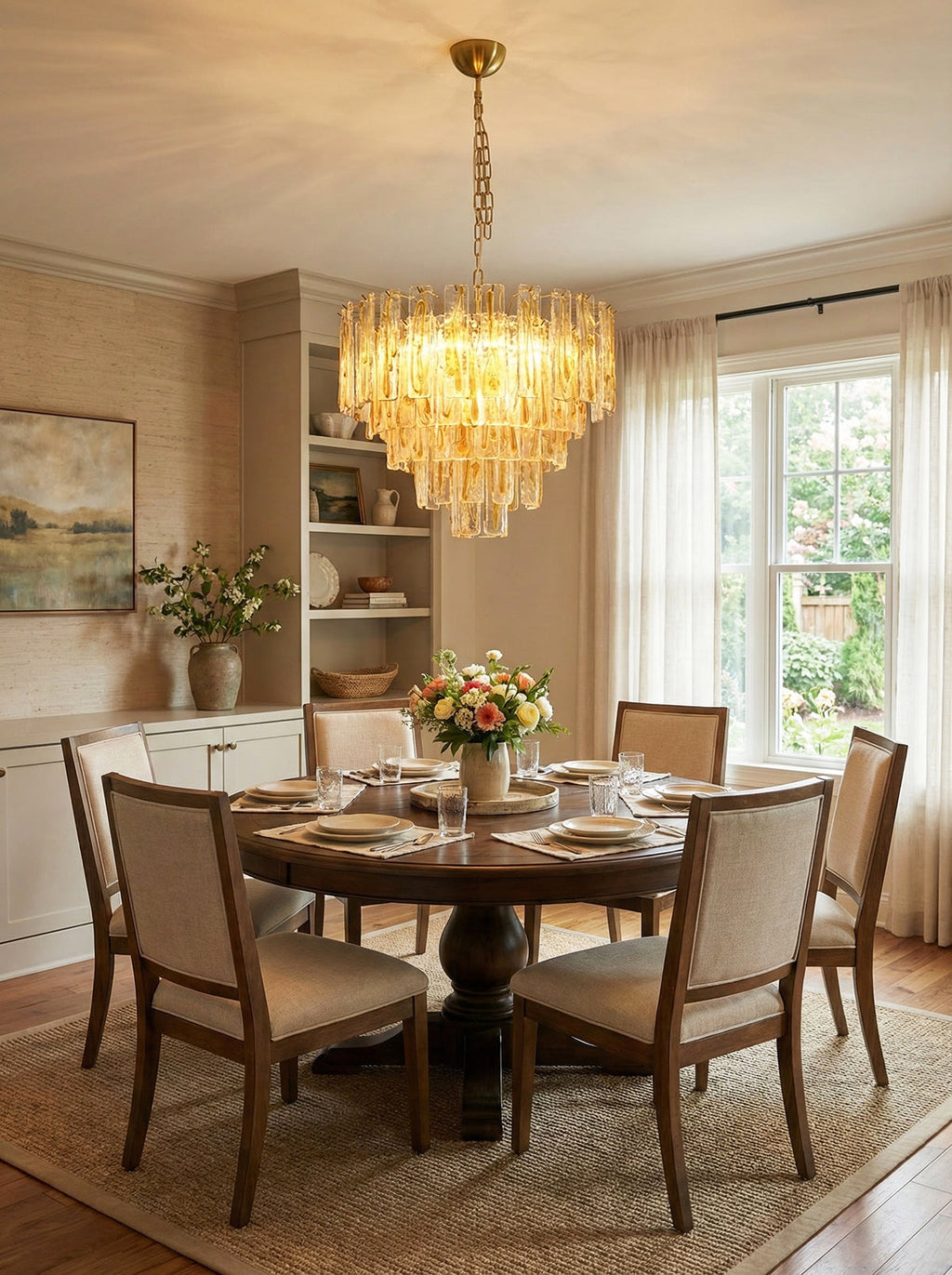 Honey Rectangular Glass Chandelier additional product view