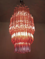 Murano Chandelier – Triedri – Pink – 242 prisms