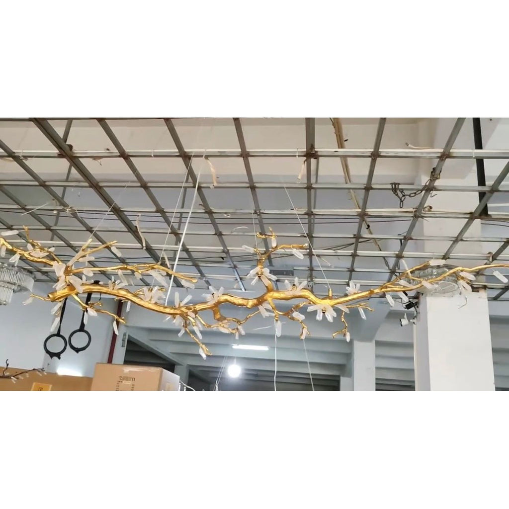 Selenite Crystal Blossom Branching Tree Chandelier by Bling Lighting Studio