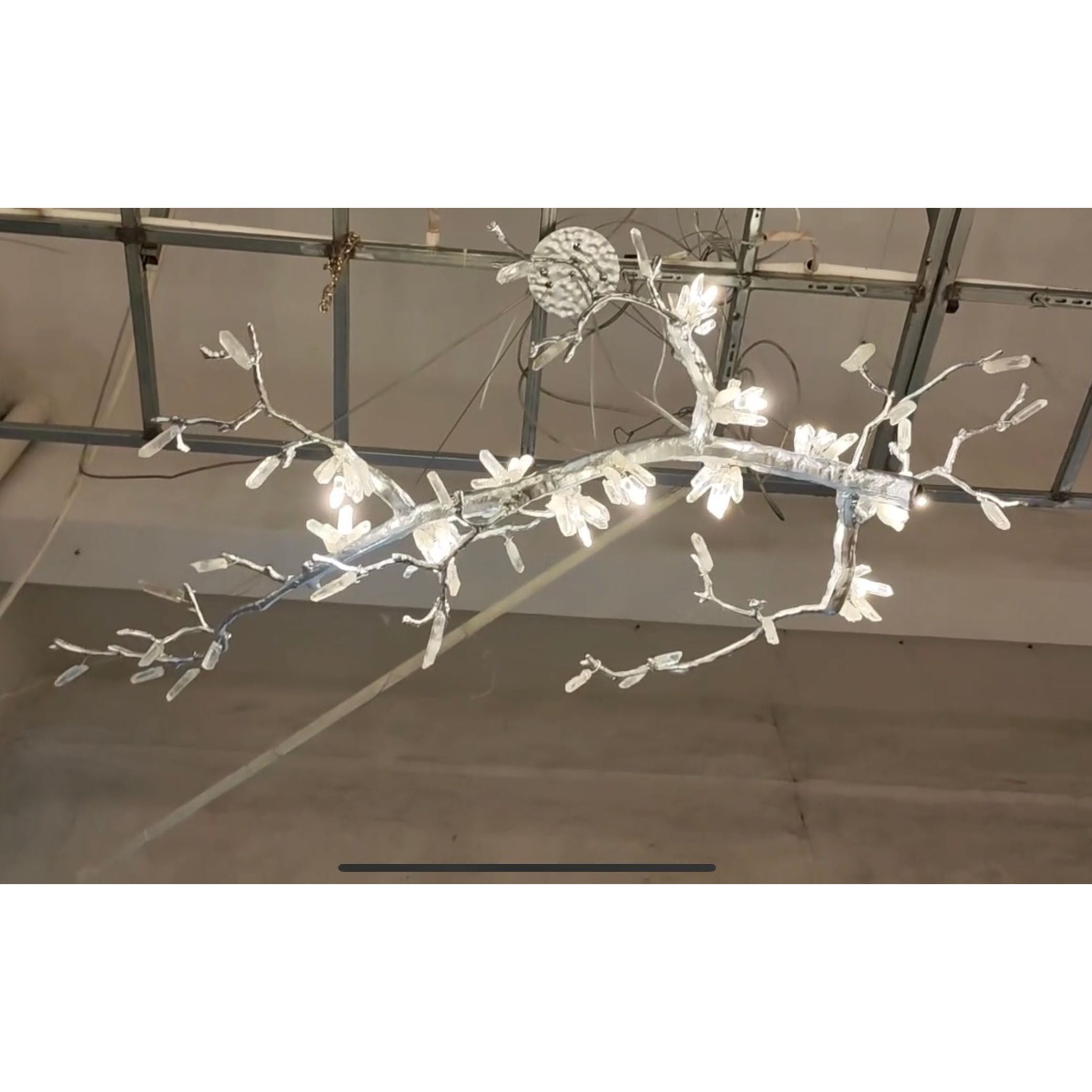 Selenite Crystal Blossom Branching Tree Chandelier by Bling Lighting Studio