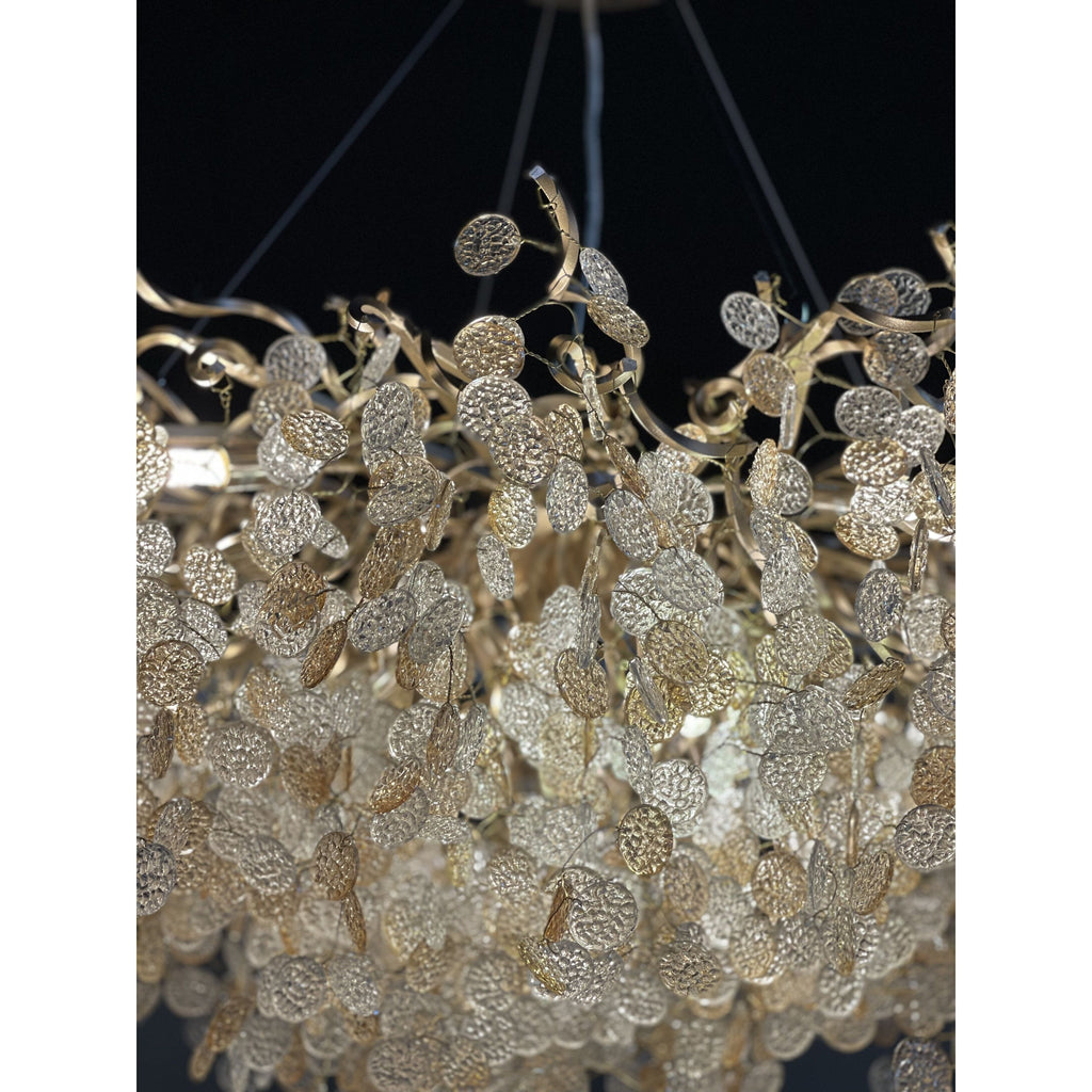 Organic Branch Round Penny Chandelier by Bling Lighting Studio