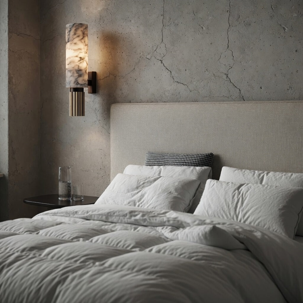 Moni Alabaster Wall Sconce material and finish detail