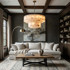 Oakley Layered Alabaster Chandelier - 39" detail view