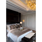 Lukas Oval Branching Brass Linear Teardrop Chandelier by Bling Lighting Studio