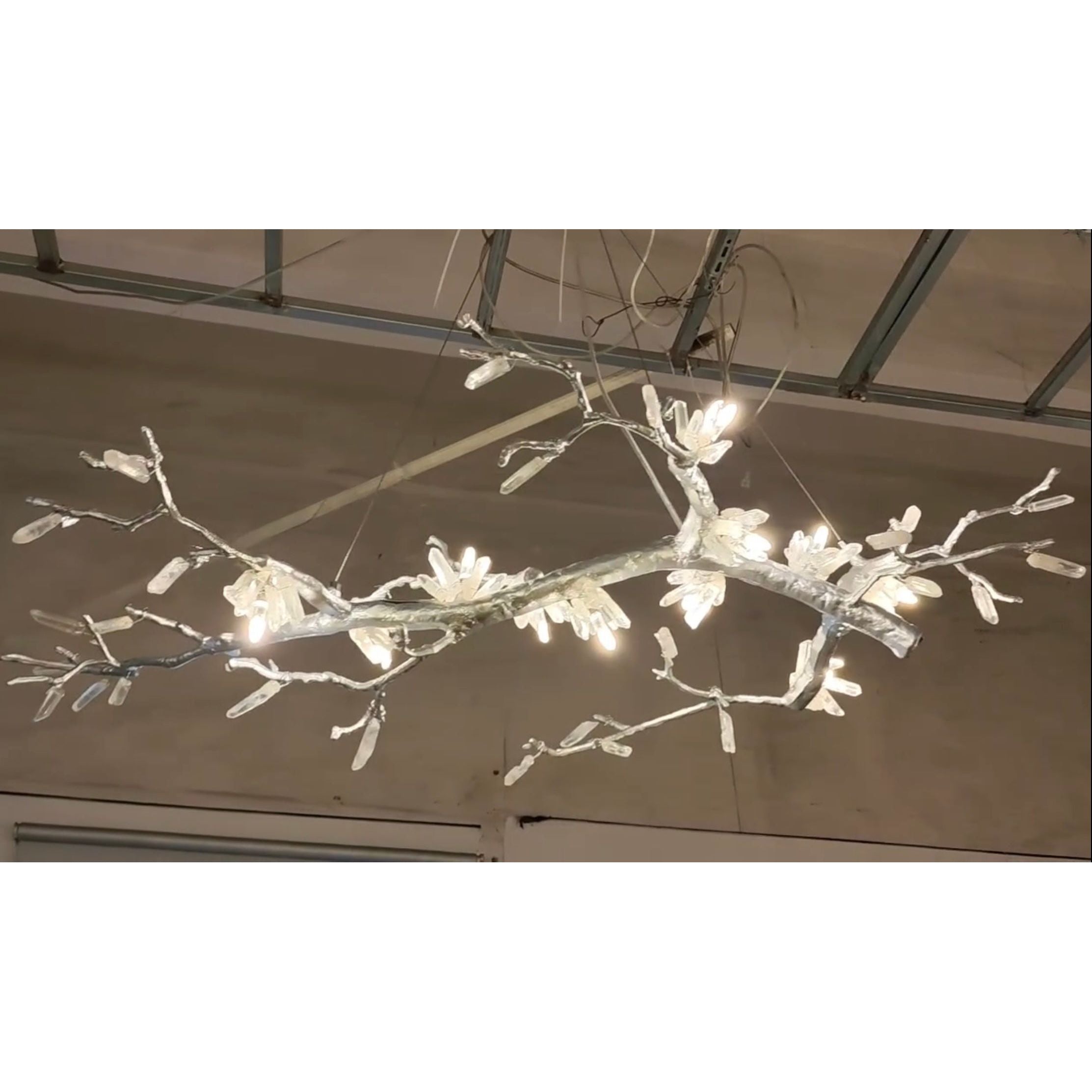 Selenite Crystal Blossom Branching Tree Chandelier by Bling Lighting Studio