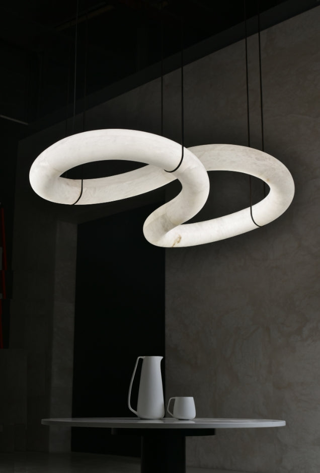 Glacera Designer Inspired Alabaster Chandelier Light For Living Room 35'' 55'' 56'' 70'' 96''W by Bling Lighting Studio