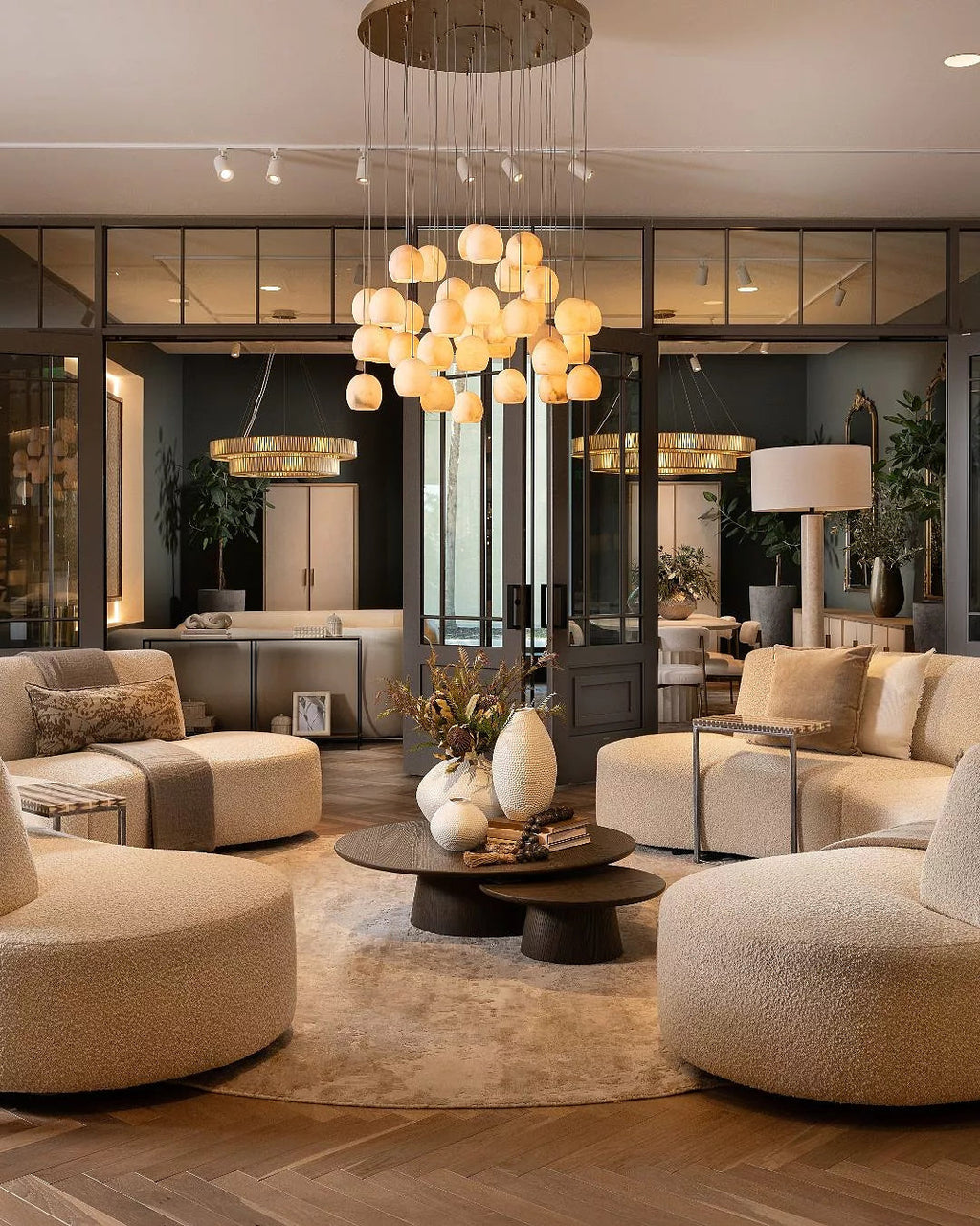 Arica Alabaster Round Chandelier