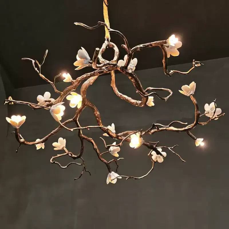 Black Branch Copper Tree Chandelier