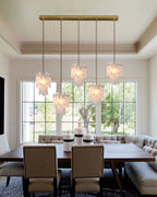 Tiered Alabaster Cluster Chandelier 13 Inch with Adjustable Chain by Bling Lighting Studio