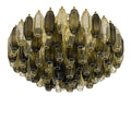 Prismatico 91 Elements Amber And Taupe Compact Ceiling lampGlass Chandelier 25"