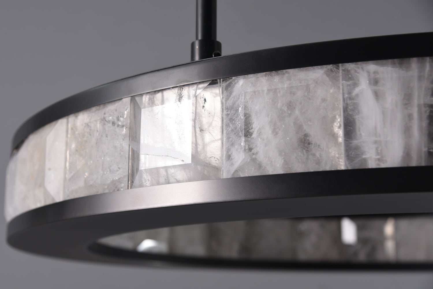 Clayhart-O Rock Crystal Pendant Bronze by Bling Lighting Studio