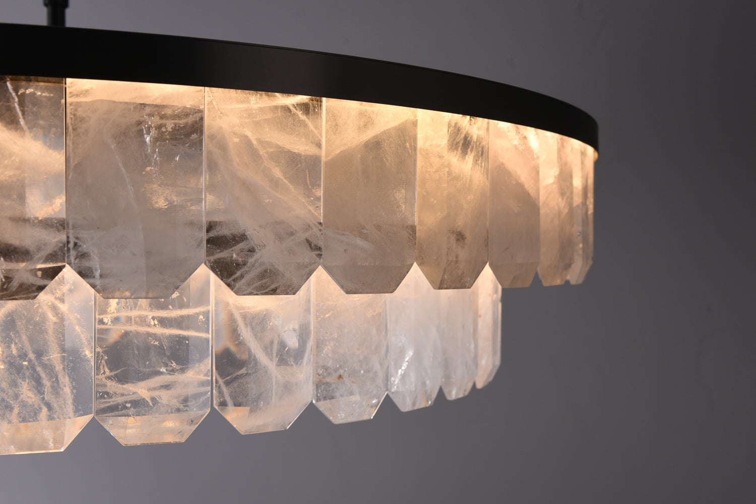 Rolantis Double Rock Crystal Chandelier by Bling Lighting Studio