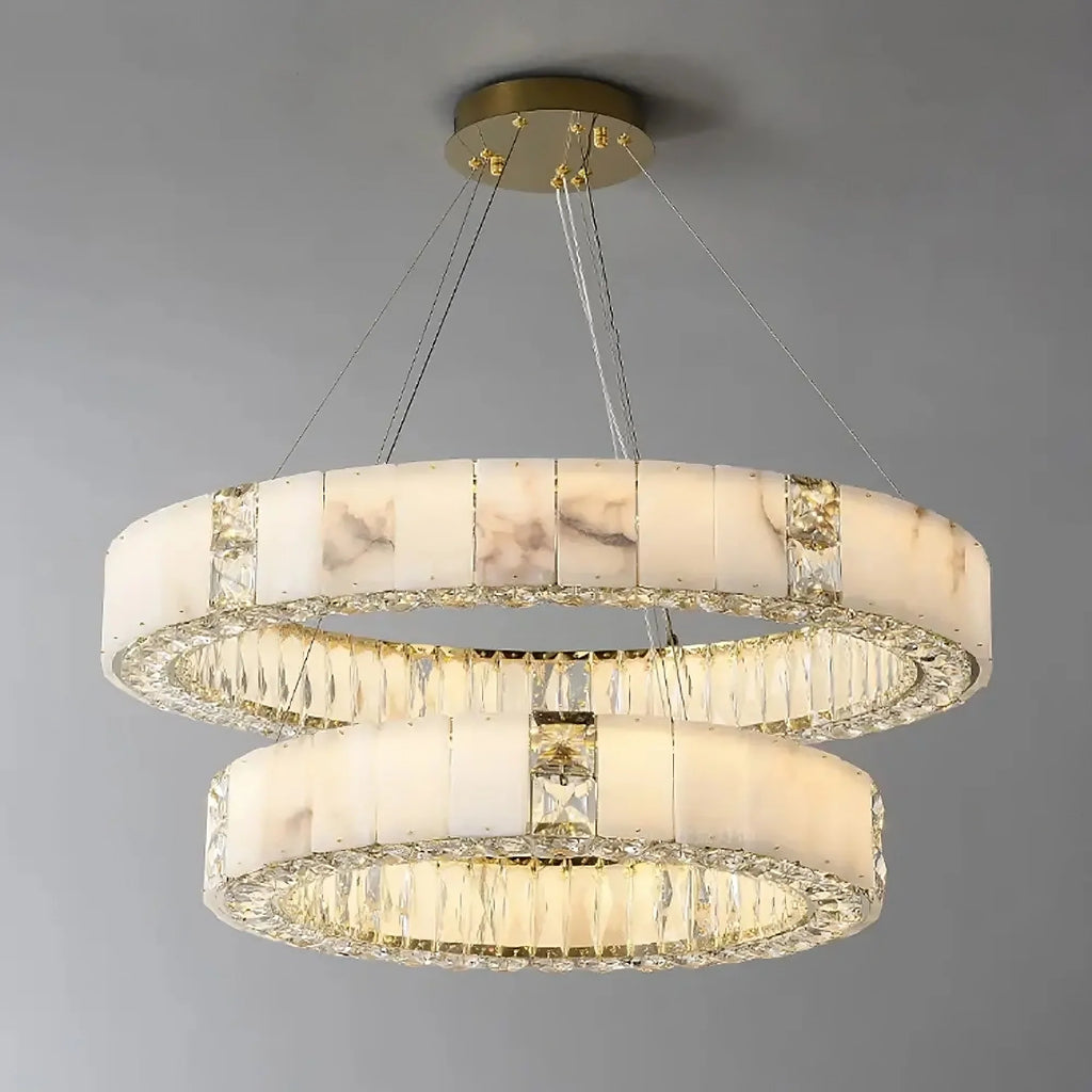 Stafford Alabaster Crystal Chandelier material and finish detail